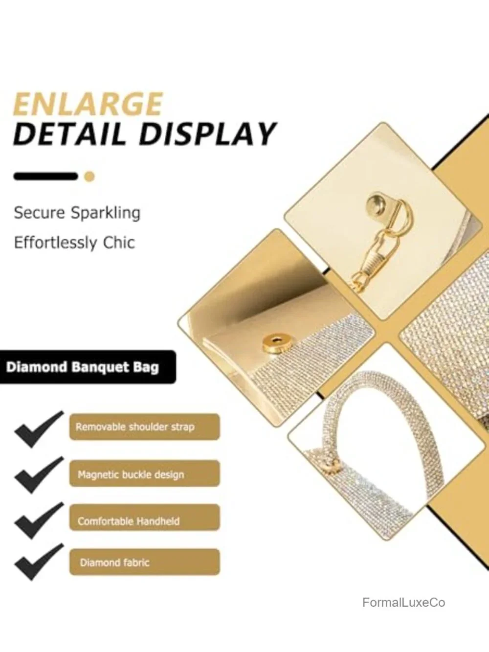Rhinestones Clutch Purse Sparkly Shoulder Bag Handbag Wedding Evening Crossbody